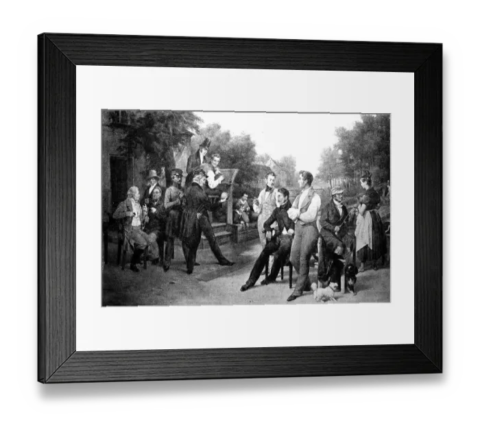 Framed Print : Noble bowling society in 1834, after a painting by Eduard Meyerheim