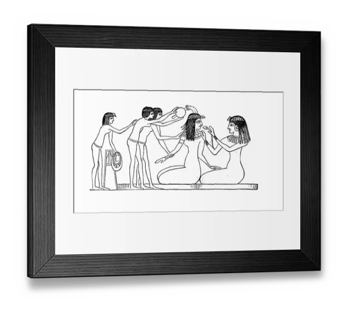 Framed Print : Toilet of an Egyptian lady in ancient Egypt Framed Print : Toilet of an Egyptian lady in ancient Egypt