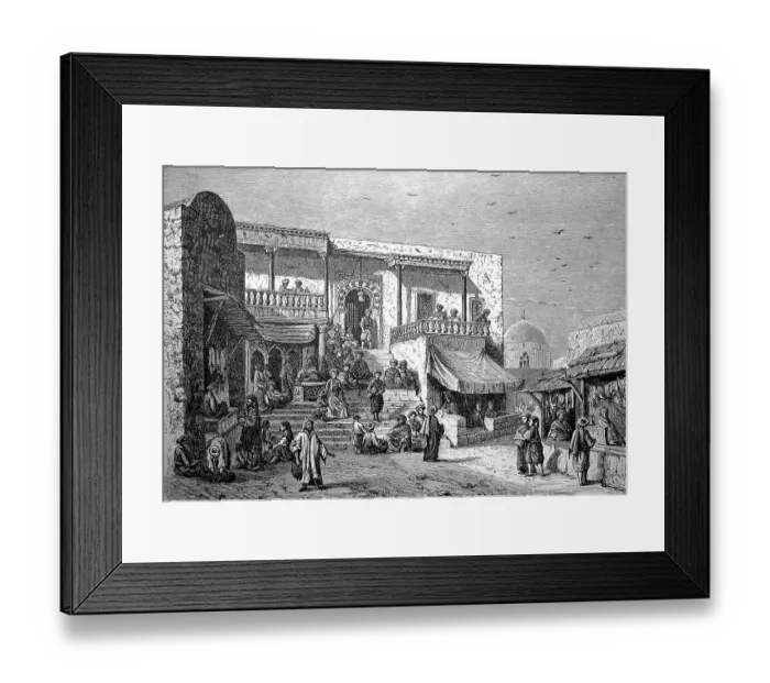 Framed Print : Coffee house in Arabia in 1870