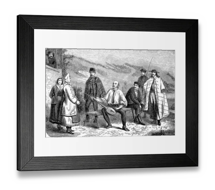 Framed Print : People from Croatia, Croats, in 1880
