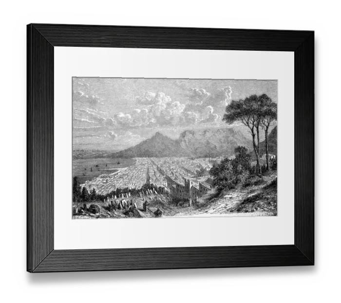 Framed Print : View of Cape Town in South Africa in 1880 Framed Print : View of Cape Town in South Africa in 1880
