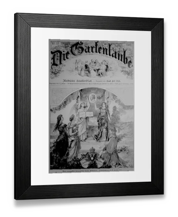 Framed Print : Cover picture of the magazine Gartenlaube with depiction of the 90th birthday of Kaiser Wilhelm
