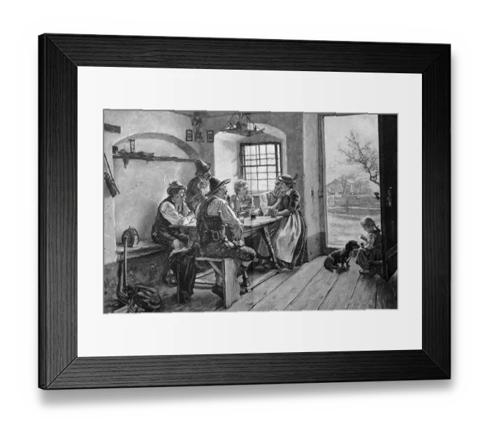 Framed Print : Peasant family in the living room