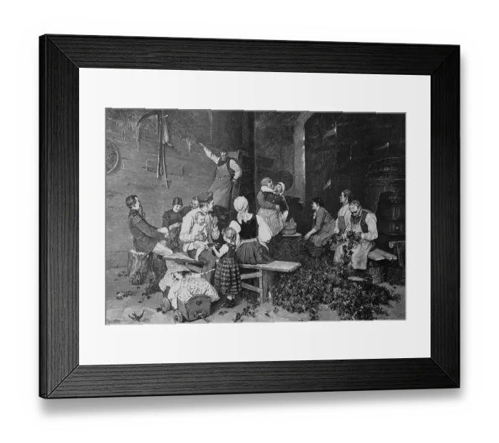 Framed Print : Quartering of soldiers with a hop farmer in the Hallertau
