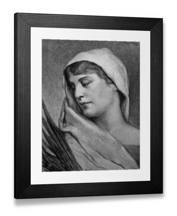Framed Print : Portrait of a young woman in a peaceful mood from 1870