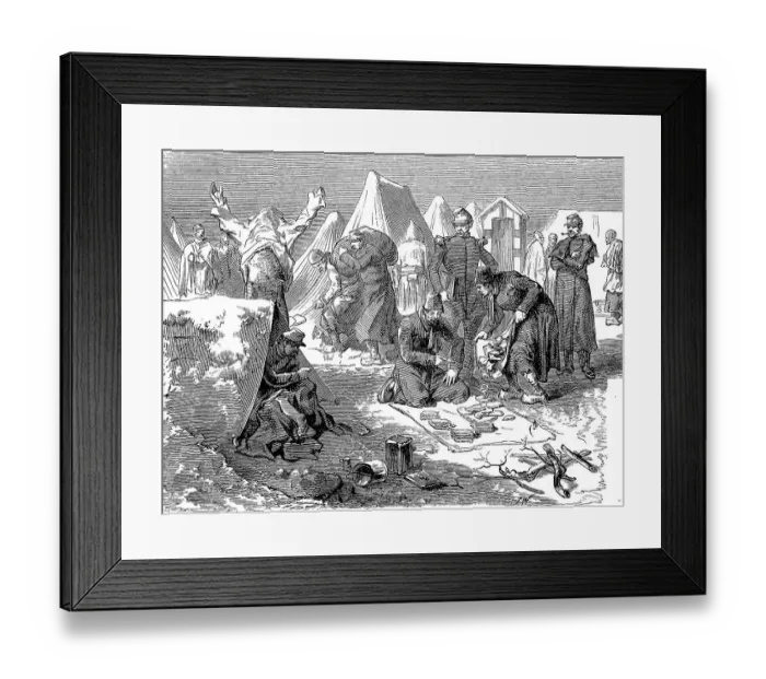 Framed Print : Winter camp in the Crimea, distribution of rusks