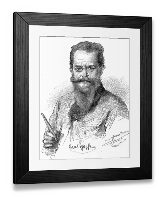 Framed Print : Hans Demetrius Hopfen, from 1888 Ritter von Hopfen