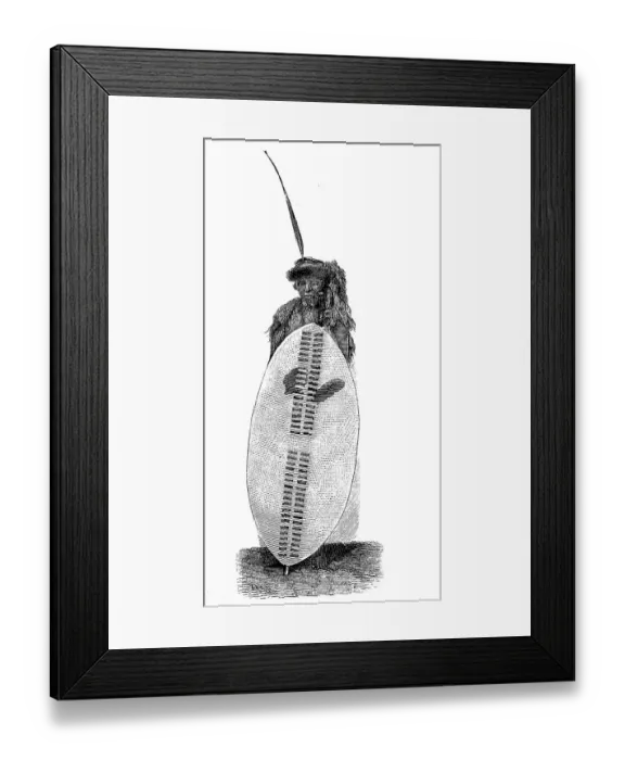 Framed Print : Types from the Zulu Empire in South Africa