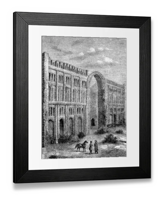 Framed Print : El Kas'r, the castle, from the ruins of Baghdad