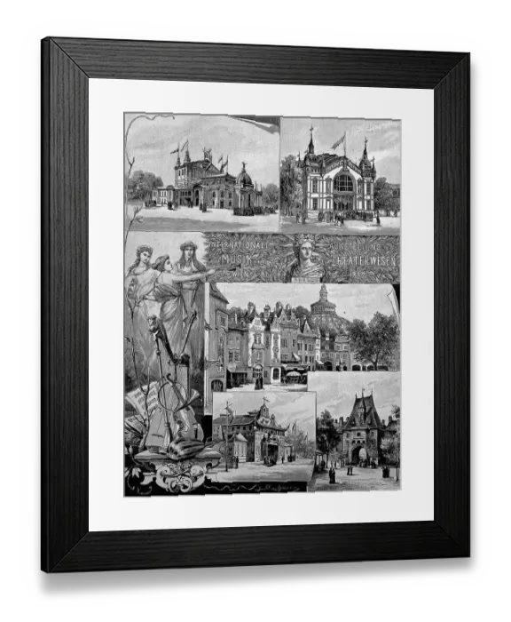 Framed Print : Picture tableau of the international music and theatre exhibition in Vienna 1892