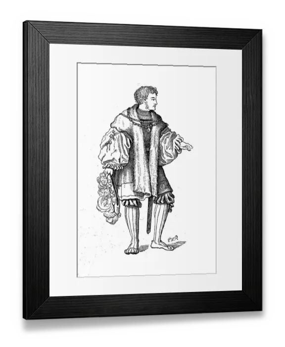 Framed Print : Tracht, men's fashion, Schaube