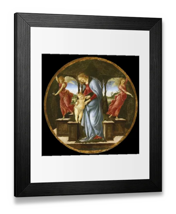 Framed Print : Virgin and Child with Two Angels (1485-95) Framed Print : Virgin and Child with Two Angels (1485-95)