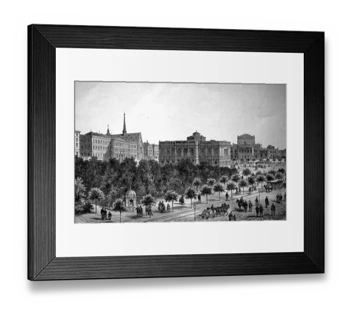 Framed Print : View of the area around Augustusplatz in Leipzig
