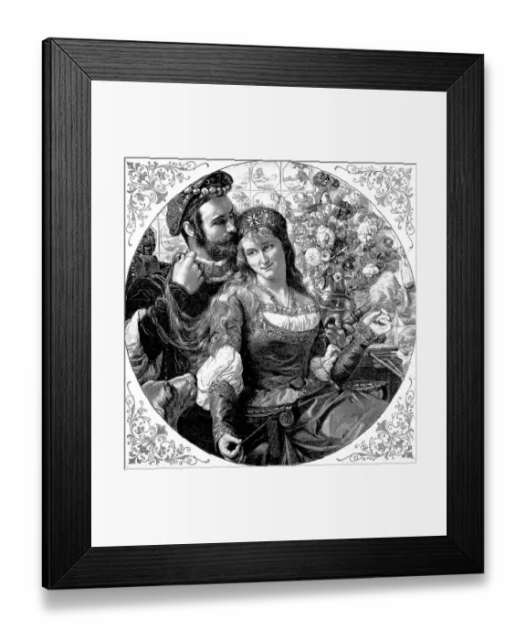 Framed Print : A pair of lovers of the patricians from Gdansk in 1500