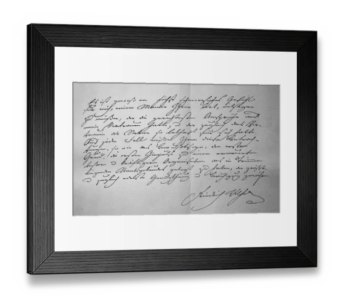 Framed Print : Conclusion of the handwritten letter from King Frederick William III to Minister Baron von Stein dated 24 November 1806 Framed Print : Conclusion of the handwritten letter from King Frederick William III to Minister Baron von Stein dated 24 November 1806