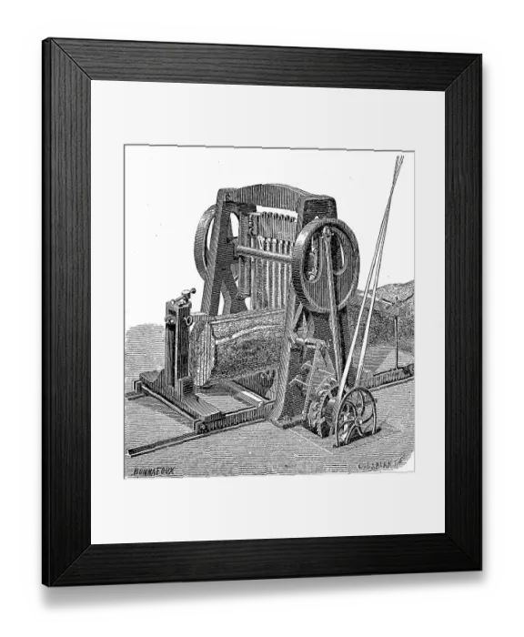 Framed Print : A frame saw from 1880, sawmill Framed Print : A frame saw from 1880, sawmill