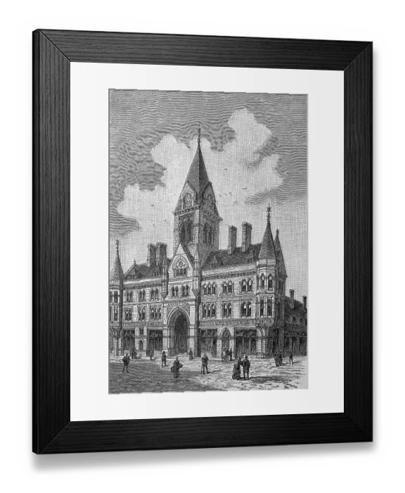 Framed Print : The market hall of Huddersfield in England Framed Print : The market hall of Huddersfield in England