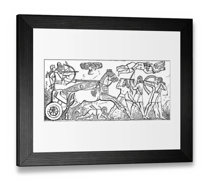 Framed Print : Sardanapal, the last king of the Assyrian Empire in a chariot Framed Print : Sardanapal, the last king of the Assyrian Empire in a chariot