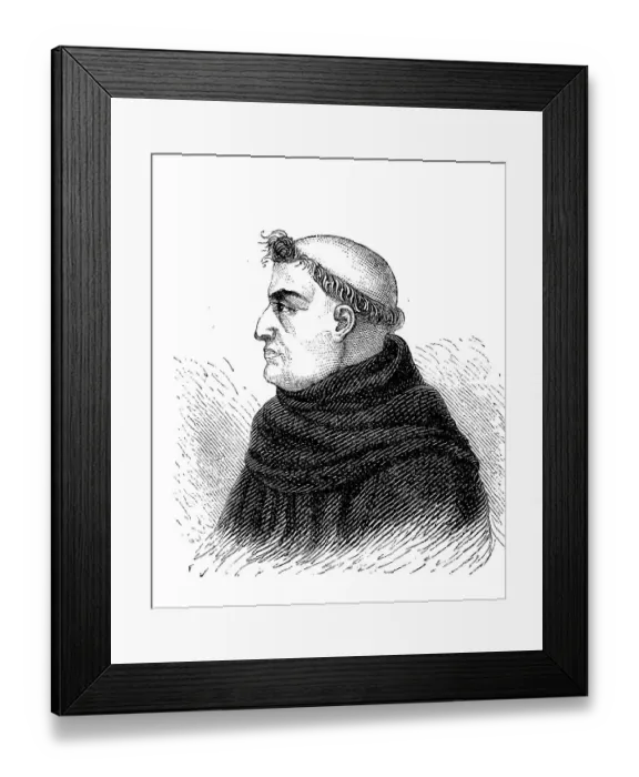 Framed Print : Roger Bacon, born around 1220, died shortly after 1292