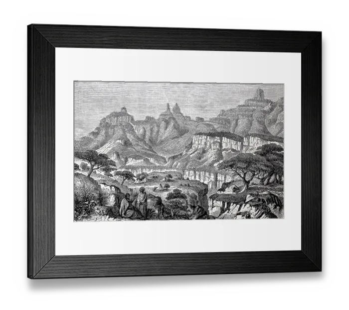 Framed Print : Landscape in the high mountains of Abyssinia Framed Print : Landscape in the high mountains of Abyssinia