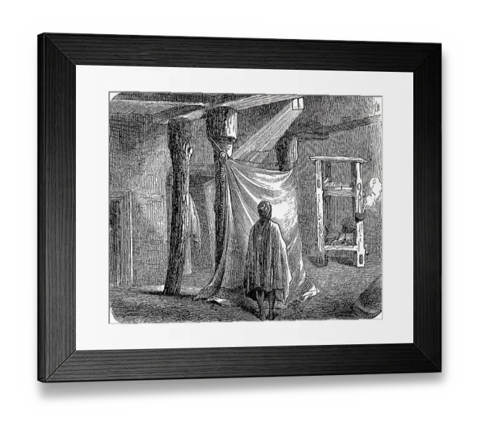 Framed Print : Interior of a cave church in Abyssinia