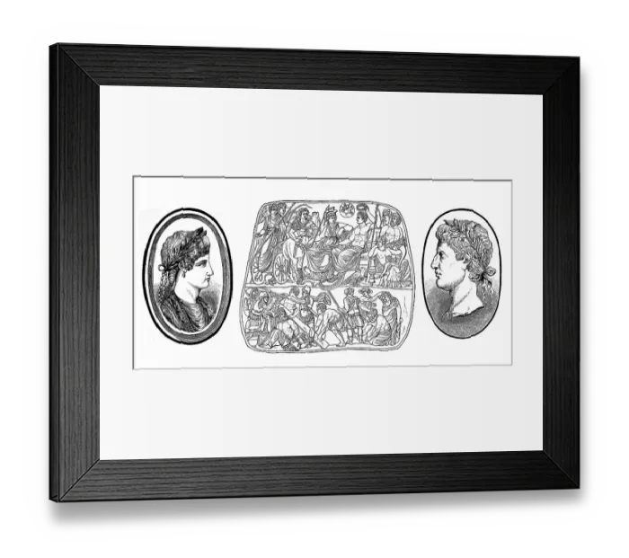 Framed Print : Gems, seal stones, here with depiction of Agrippina