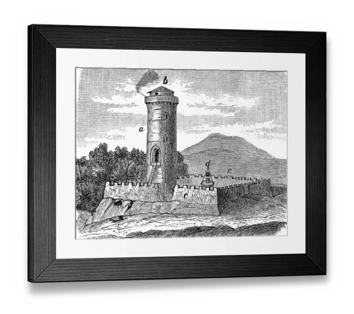 Framed Print : Roman rock fort from the Roman border fortifications in Germany in the 2nd century Framed Print : Roman rock fort from the Roman border fortifications in Germany in the 2nd century