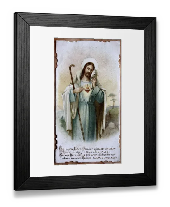 Framed Print : Indulgence picture with Jesus and the Lamb as the consolation of faith Framed Print : Indulgence picture with Jesus and the Lamb as the consolation of faith