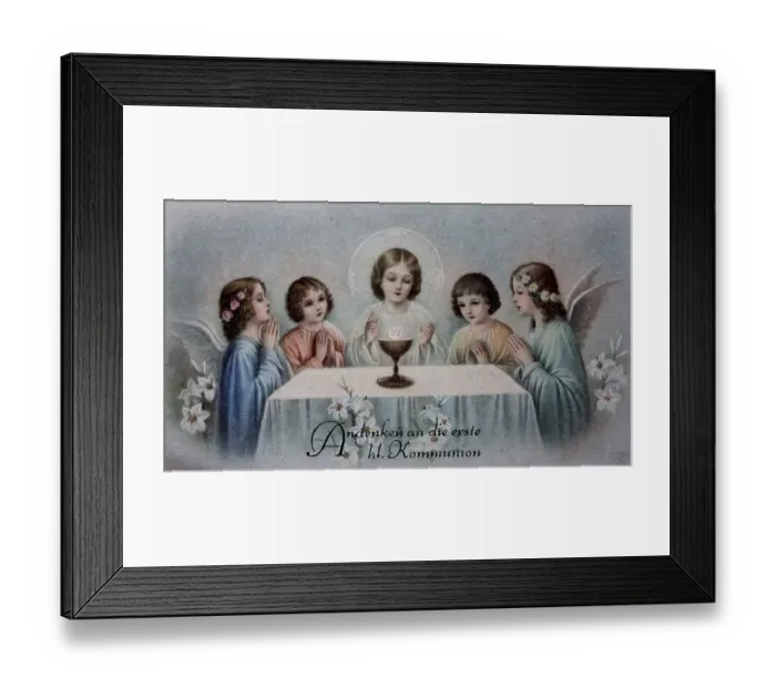 Framed Print : Picture of a saint, commemoration of the first holy communion Framed Print : Picture of a saint, commemoration of the first holy communion