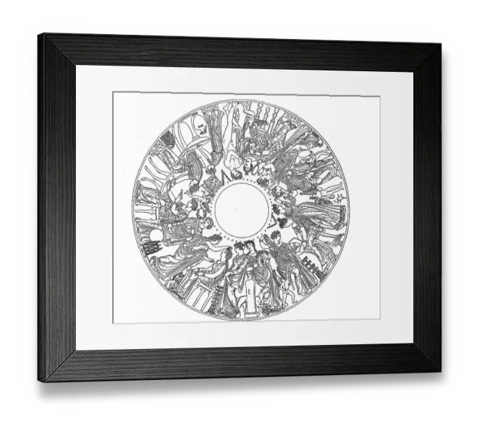 Framed Print : Toilet scenes, depiction on a Hellenic vase on the position of woman