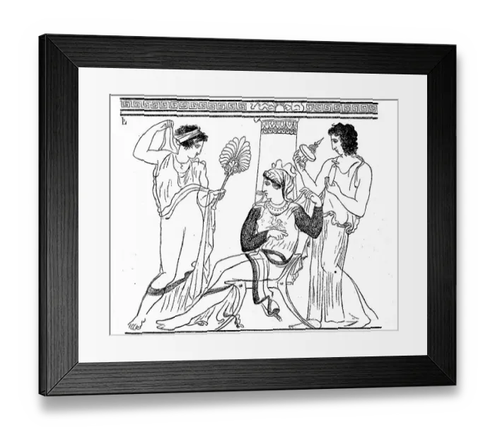 Framed Print : Greek family life in the Hellenic culture in ancient Greece