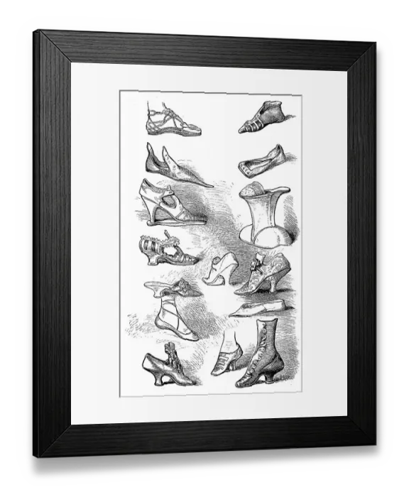 Framed Print : Shoe fashion from different eras Framed Print : Shoe fashion from different eras