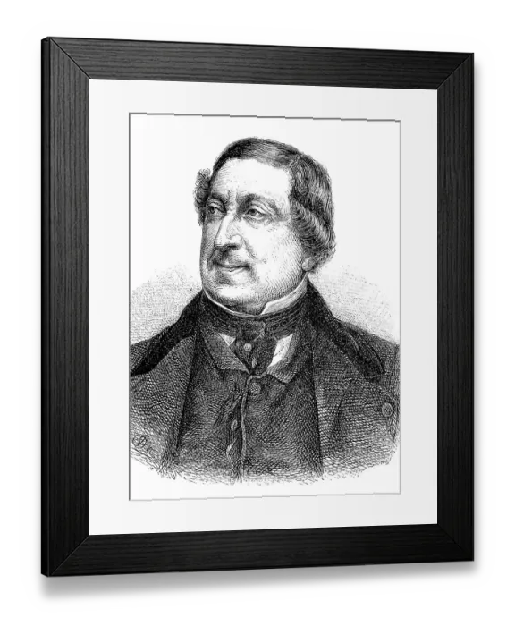 Framed Print : Gioachino Antonio Rossini, (29 February 1792 - 13 November 1868) was an Italian composer