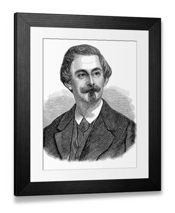Framed Print : Adolf Friedrich Graf von Schack (2 August 1815 - 14 April 1894) was a German poet
