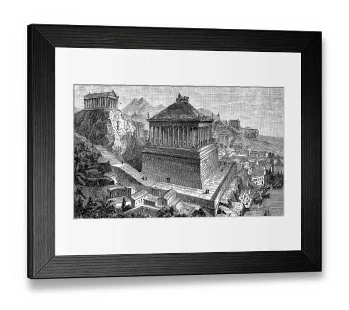 Framed Print : Tomb at Halicarnassus, Mausoleum