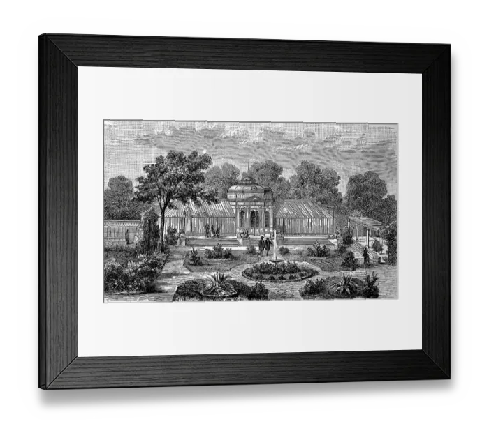 Framed Print : Greenhouse with gardener's flat and parlour Framed Print : Greenhouse with gardener's flat and parlour