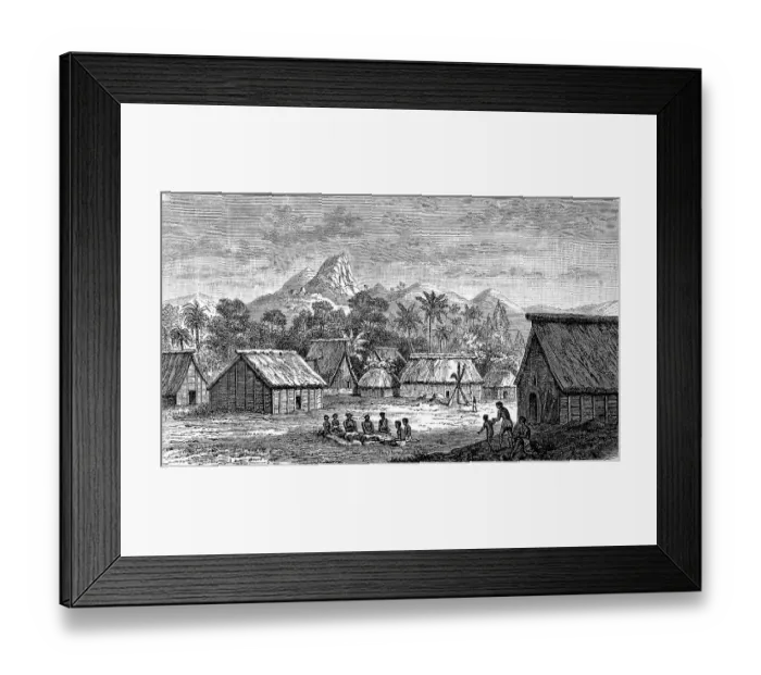Framed Print : Levuka village on the island of Ovalau