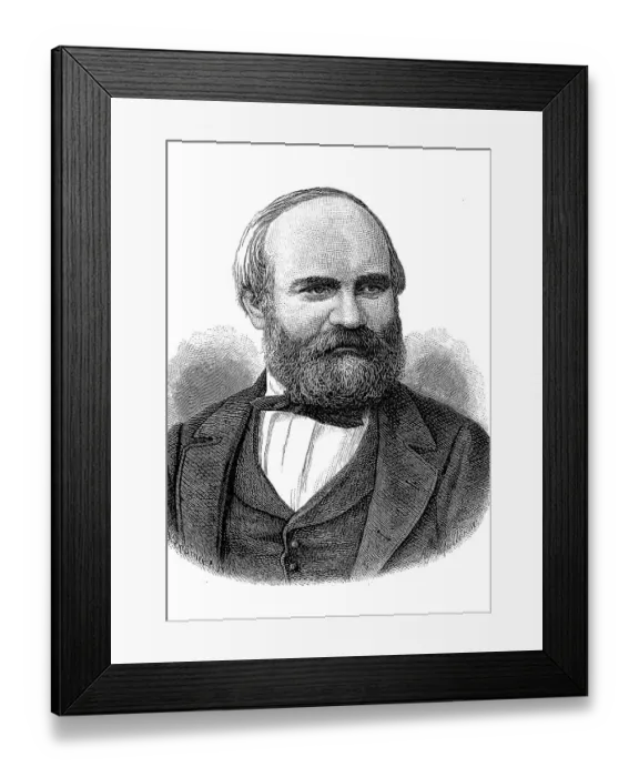 Framed Print : Johann Samuel Heinrich Kiepert (born 31 July 1818)