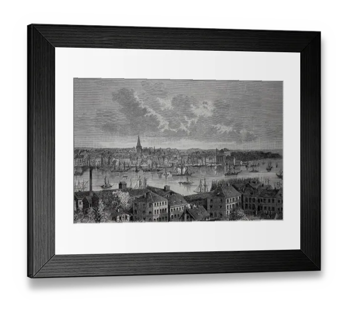 Framed Print : The city of Kiel in Germany, in 1880 Framed Print : The city of Kiel in Germany, in 1880