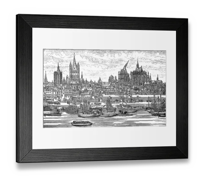 Framed Print : View of Cologne, North Rhine-Westphalia Framed Print : View of Cologne, North Rhine-Westphalia