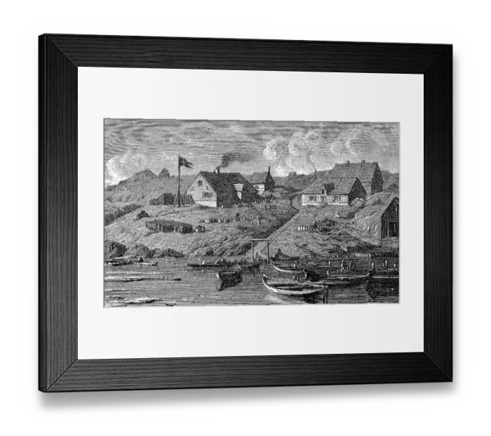 Framed Print : The settlement of Jakobshavn on the west coast of Greenland Framed Print : The settlement of Jakobshavn on the west coast of Greenland