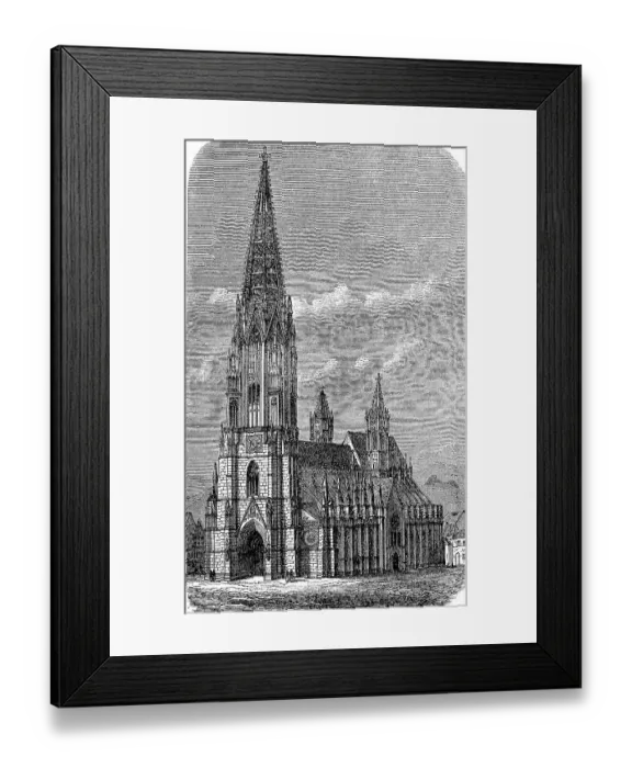 Framed Print : The Minster in Freiburg in Baden-Wuerttemberg
