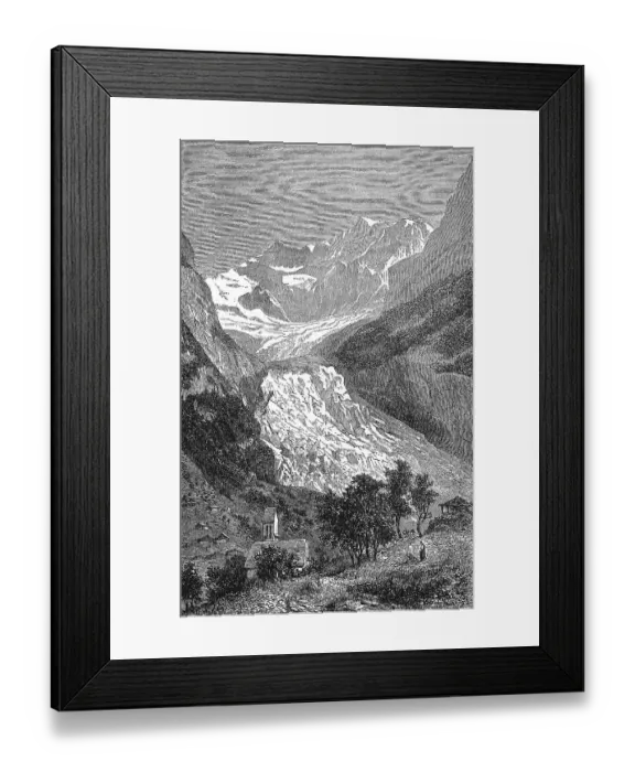 Framed Print : The Grindelwald glacier in Switzerland in 1880