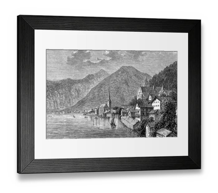 Framed Print : Hallstatt in the Salzkammergut in the province of Upper Austria in Austria Framed Print : Hallstatt in the Salzkammergut in the province of Upper Austria in Austria