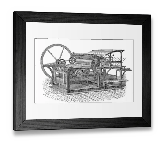 Framed Print : High-speed press with railway movement