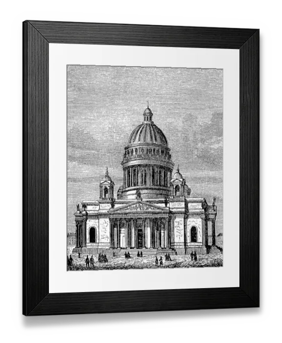 Framed Print : St Isaac's Church in St Petersburg in Russia in 1880