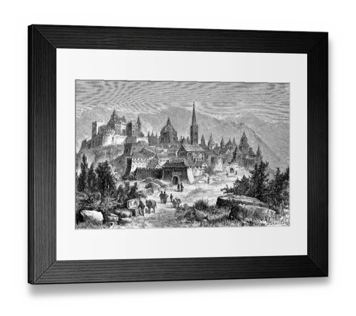 Framed Print : Spoleto in Umbria, Italy, in 1880