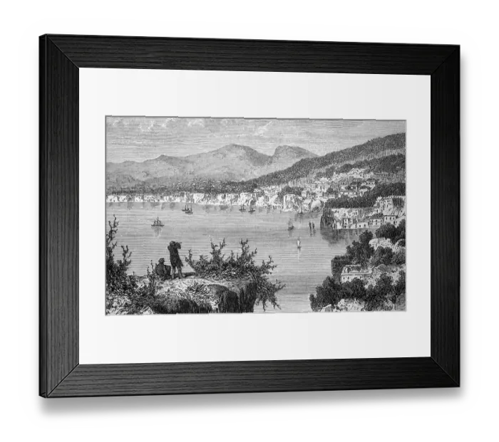Framed Print : Sorrento in the Gulf of Naples in Italy