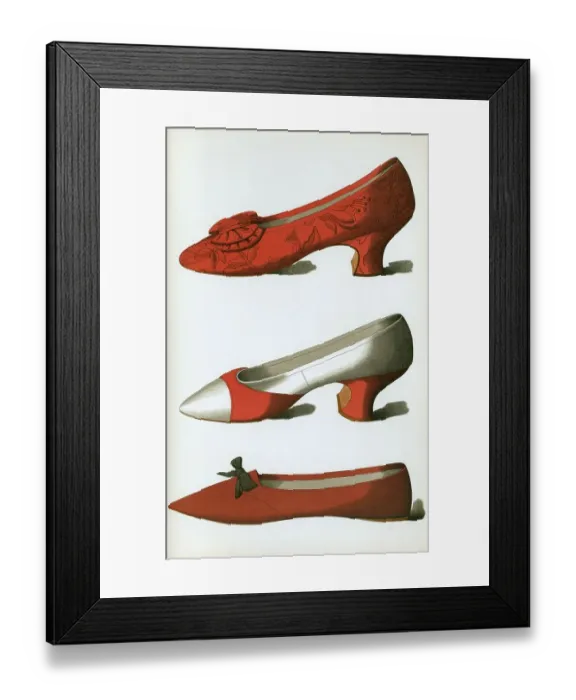 Framed Print : Shoe fashion in 1900, women's shoes Framed Print : Shoe fashion in 1900, women's shoes
