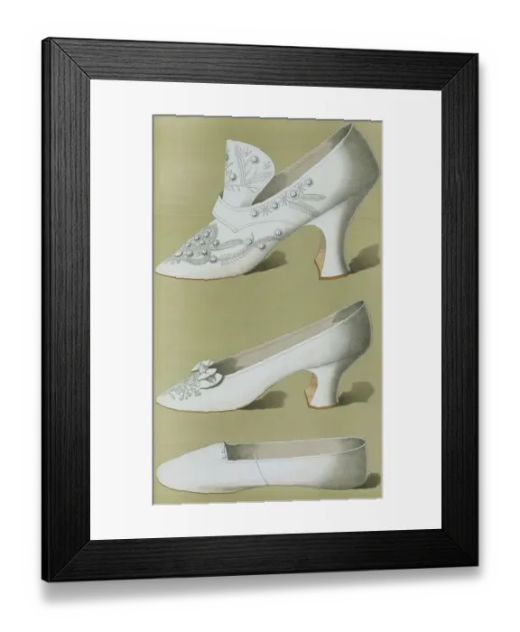 Framed Print : Shoe fashion in 1900, Women's shoes